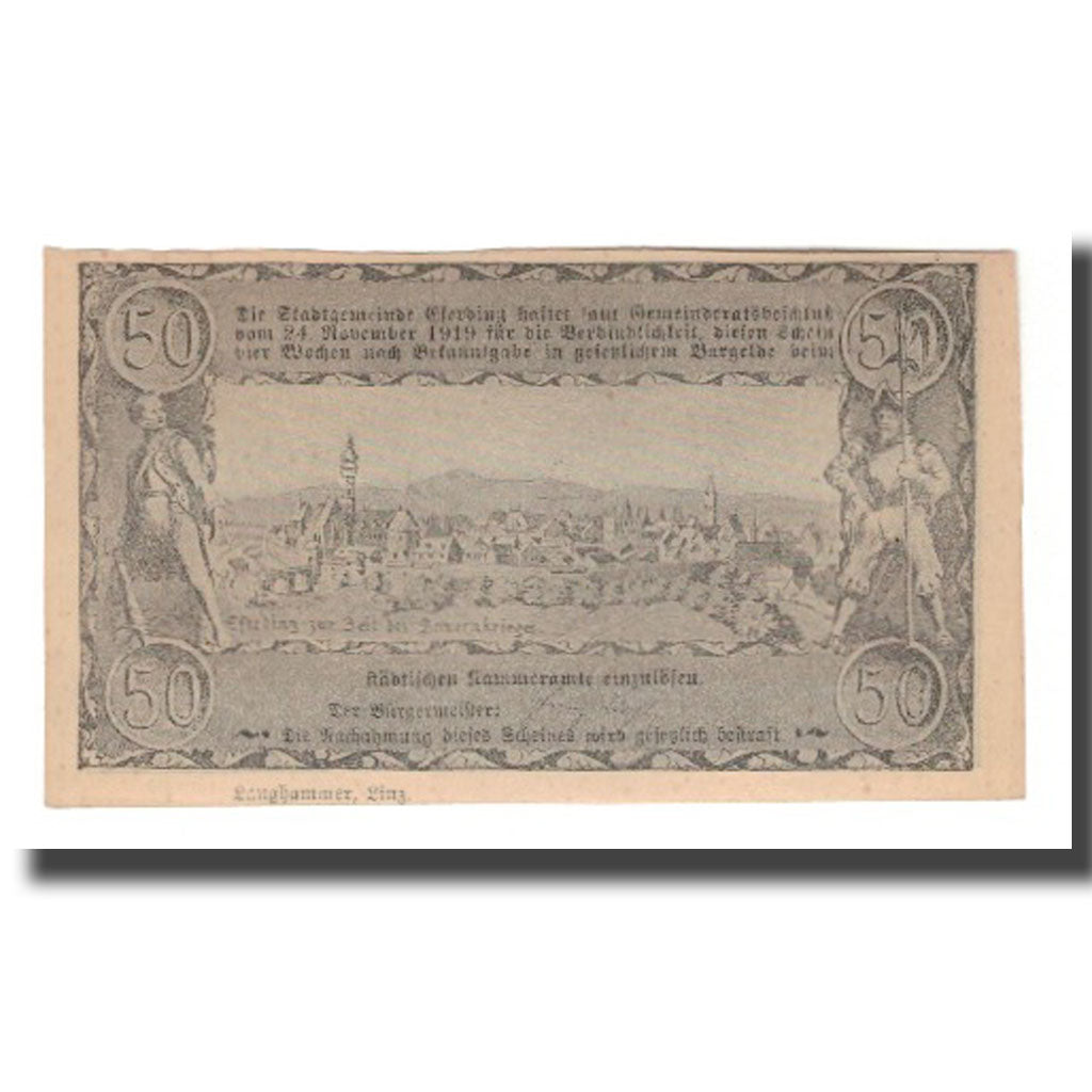 Banknote, Austria, Eferding O.Ö. Stadtgemeinde, 50 Heller, paysage 2