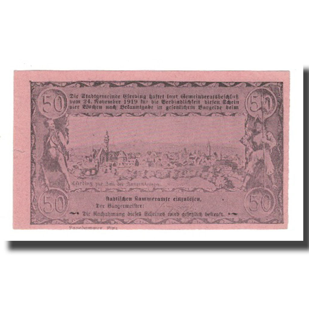 Banknote, Austria, Eferding O.Ö. Stadtgemeinde, 50 Heller, paysage 3