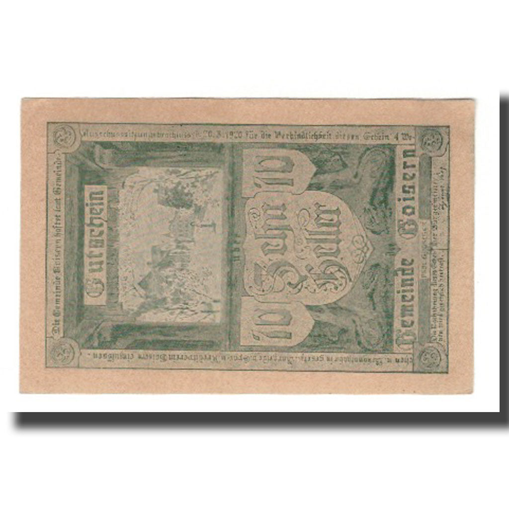 Banknote, Austria, Goisern O.Ö. Gemeinde, 10 Heller, Texte, AU(55-58), Mehl:FS