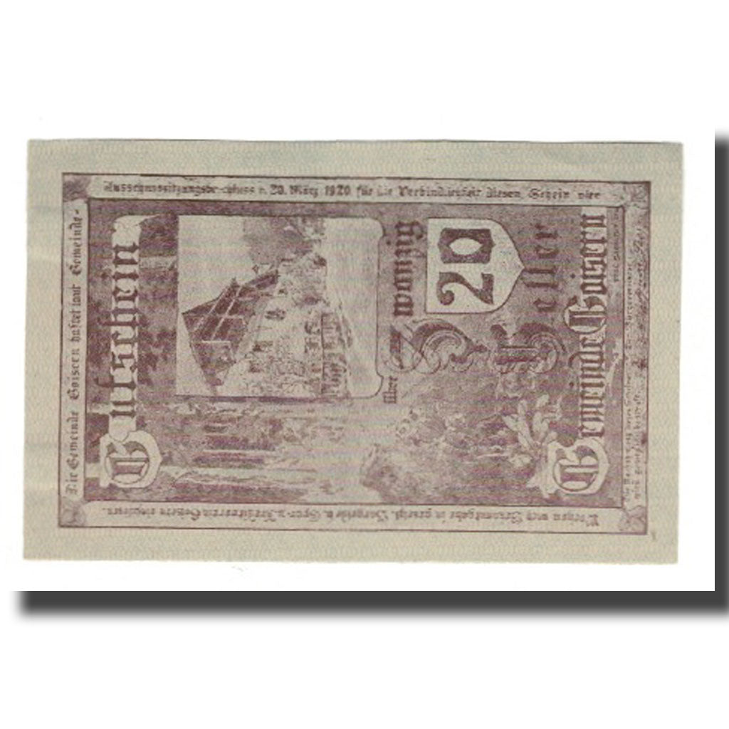 Banknote, Austria, Goisern O.Ö. Gemeinde, 20 Heller, Texte, AU(55-58), Mehl:FS