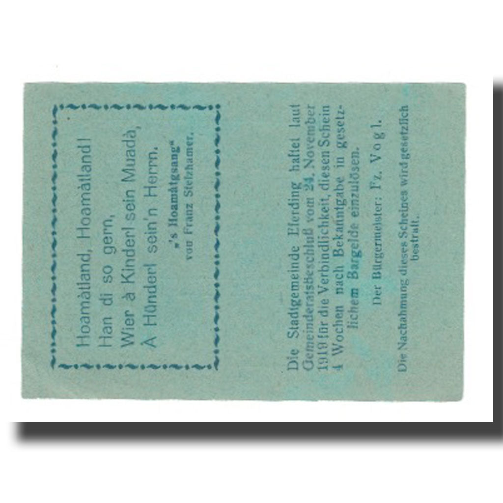 Banknote, Austria, Eferding O.Ö. Stadtgemeinde, 10 Heller, Texte 3, AU(55-58)