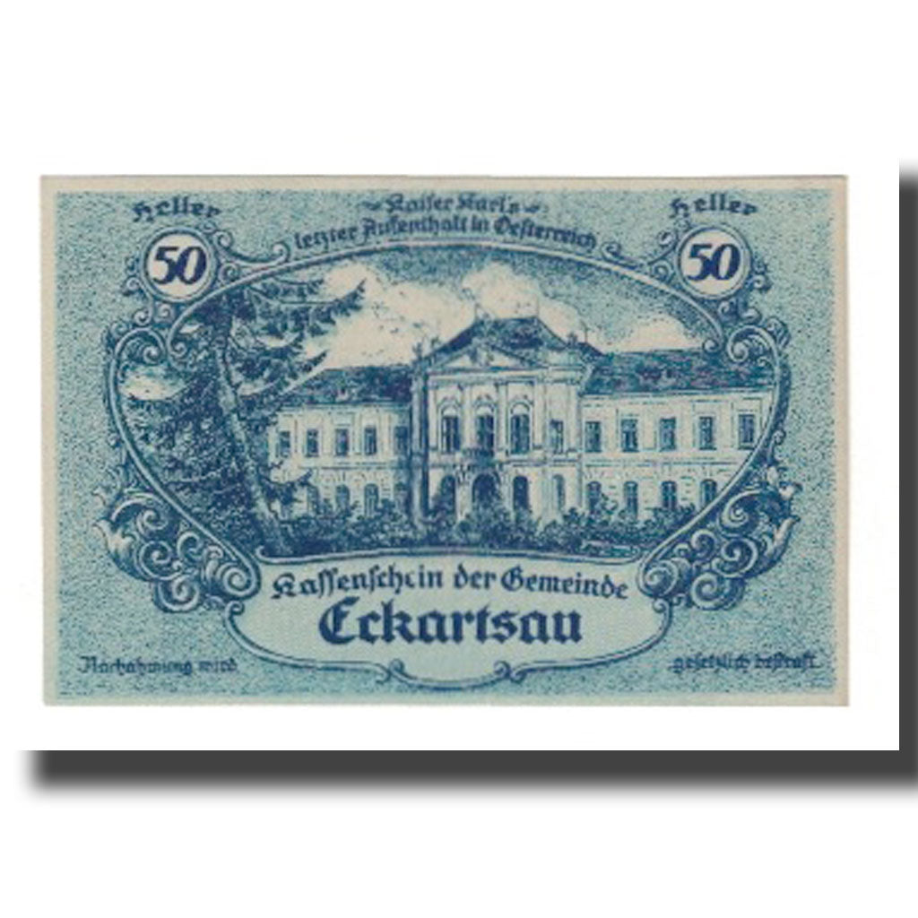 Banknote, Austria, Eckartsau N.Ö. Gemeinde, 50 Heller, Texte, 1920, 1920-12-31