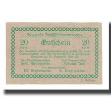 Banknot, Austria, Neustift-Innermanzing N.Ö. Gemeinde, 20 Heller, N.D, 1920