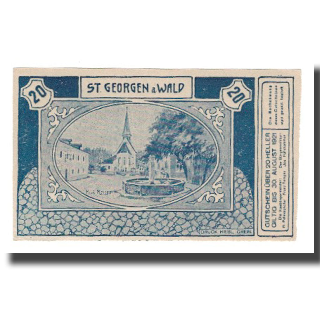 Banknote, Austria, St. Georgen am Walde O.Ö. Gemeinde, 20 Heller, N.D, 1920