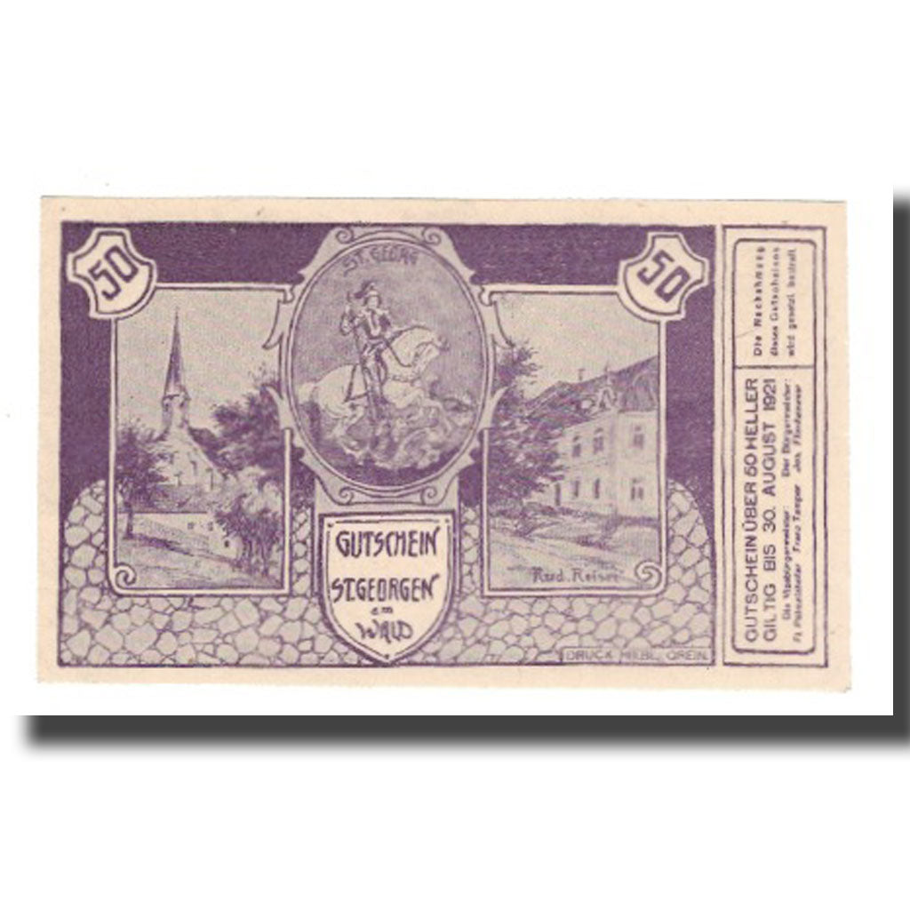 Banknote, Austria, St. Georgen am Walde O.Ö. Gemeinde, 50 Heller, N.D, 1920