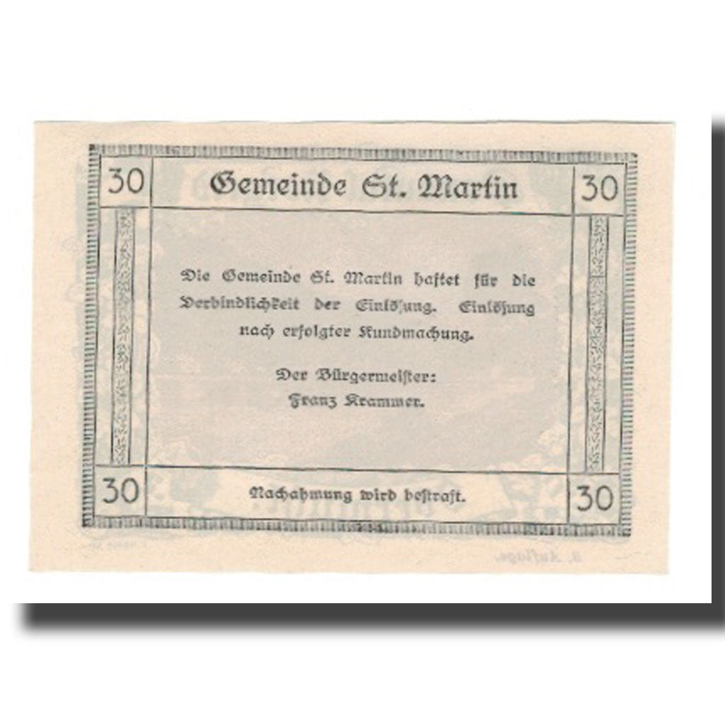 Banknote, Austria, Donautalnotgeld O.Ö. der Gemeinden, 30 Heller, Texte 4