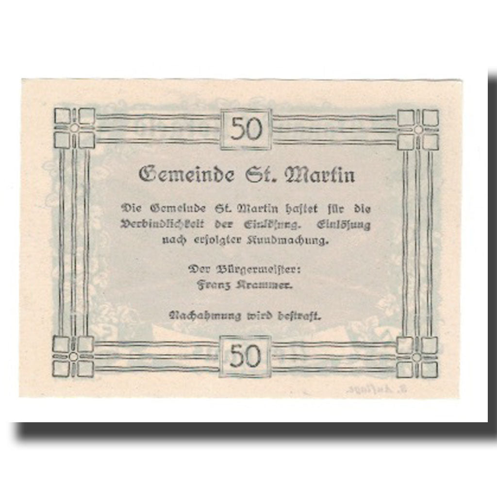 Banknote, Austria, Donautalnotgeld O.Ö. der Gemeinden, 50 Heller, texte 1