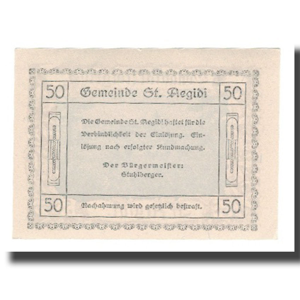 Billet, Autriche, Donautalnotgeld O.Ö. der Gemeinden, 50 Heller, Texte 6, SUP