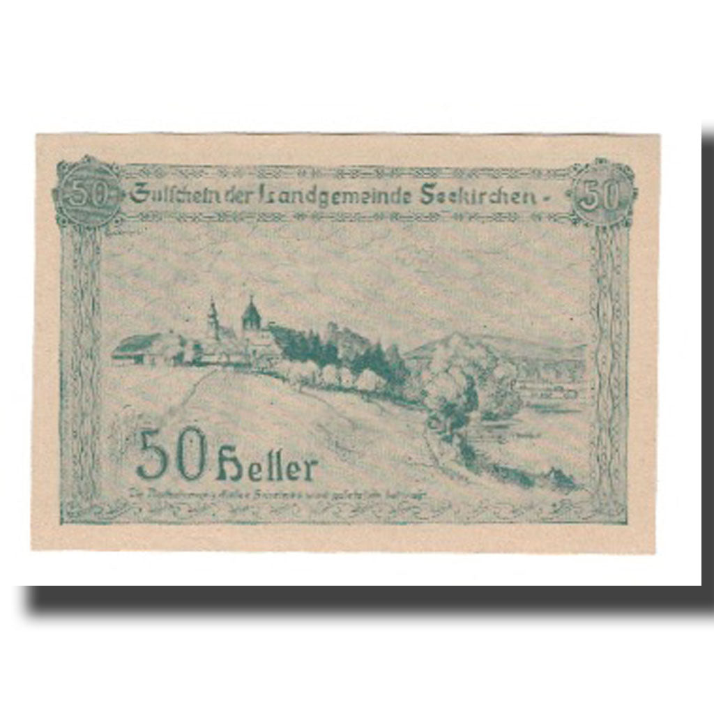 Nota, Áustria, Seekirchen Sbg. Landgemeinde, 50 Heller, Texte, 1920