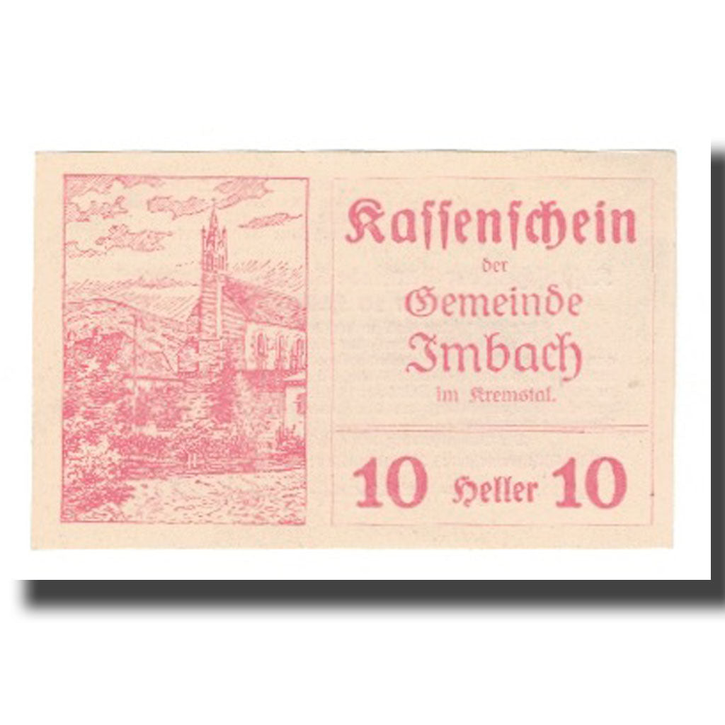 Billet, Autriche, Imbach N.Ö. Gemeinde, 10 Heller, Texte, 1920, 1920-12-31