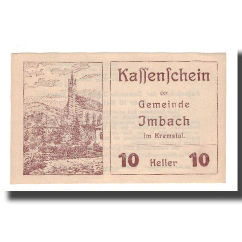 Biljet, Oostenrijk, Imbach N.Ö. Gemeinde, 10 Heller, texte 1, 1920, 1920-12-31