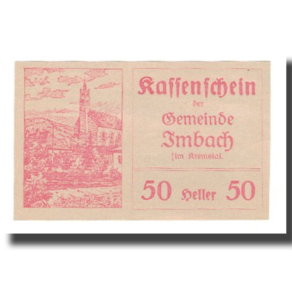 Biljet, Oostenrijk, Imbach N.Ö. Gemeinde, 50 Heller, Texte, 1920, 1920-12-31