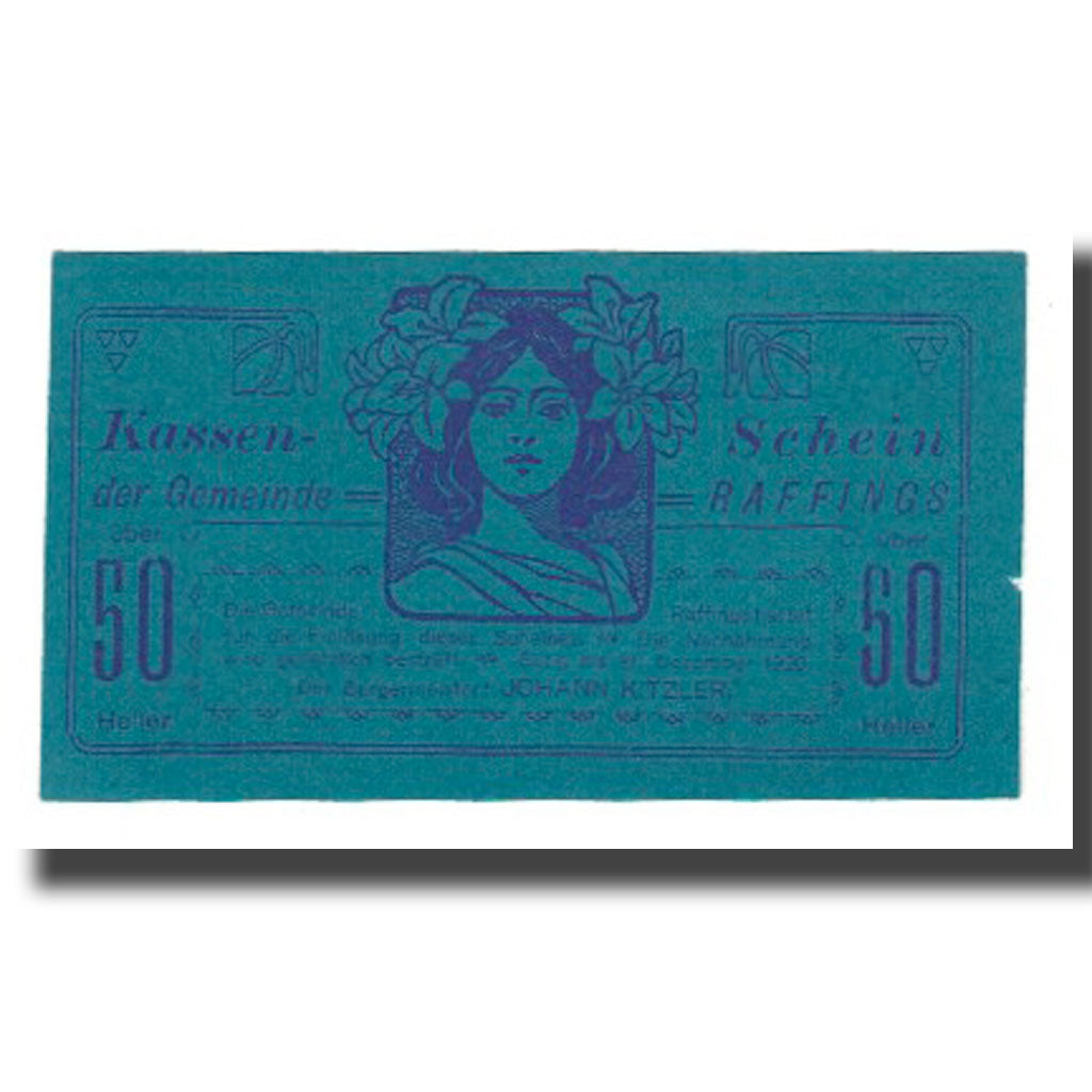 Banknote, Austria, Raffings N.Ö. Gemeinde, 50 Heller, valeur faciale 1, 1920
