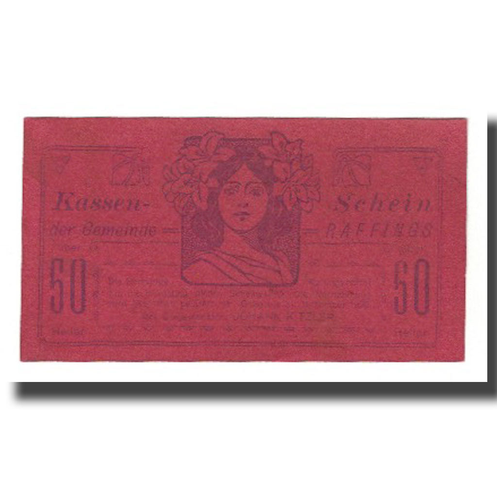 Banknote, Austria, Raffings N.Ö. Gemeinde, 50 Heller, Valeur faciale 3, 1920