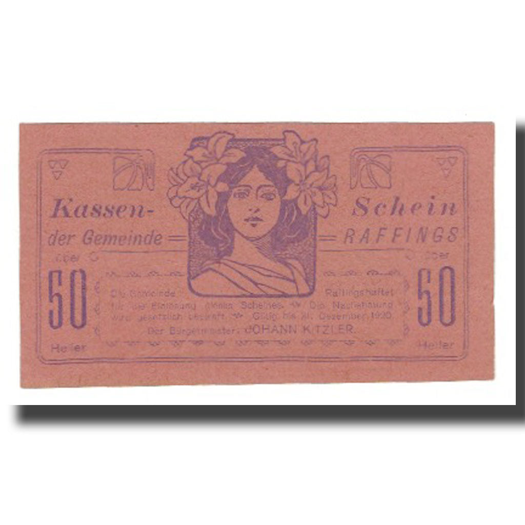 Banknote, Austria, Raffings N.Ö. Gemeinde, 50 Heller, valeur faciale 4, 1920