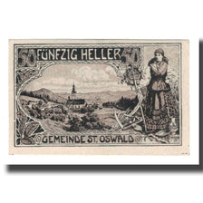 Banconote, Austria, St. Oswald bei Haslach O.Ö. Gemeinde, 50 Heller, Texte