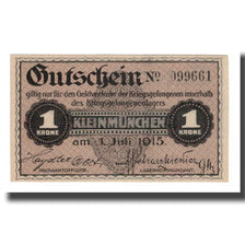 Banknote, Austria, Kleinmünchen, 1 Krone, valeur faciale, 1915, 1915-07-01