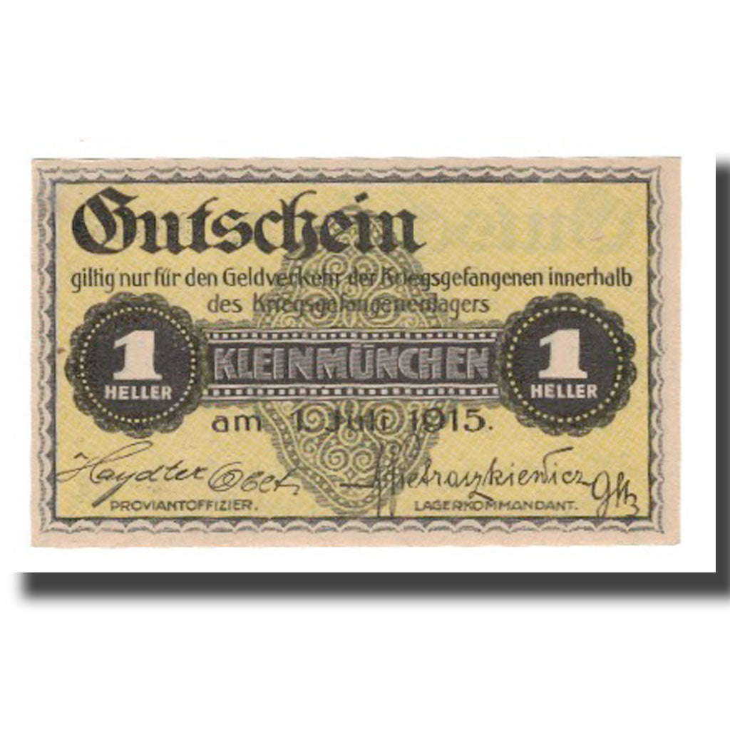 Banknote, Austria, Kleinmünchen, 1 Heller, valeur faciale, 1915, 1915-07-01