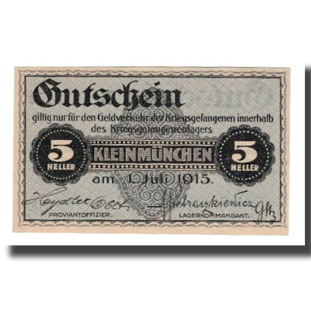 Banknote, Austria, Kleinmünchen, 5 Heller, valeur faciale, 1915, 1915-07-01