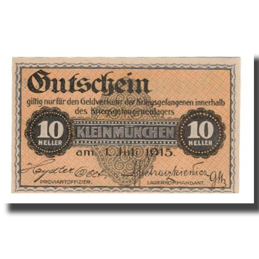 Banknote, Austria, Kleinmünchen, 10 Heller, valeur faciale, 1915, 1915-07-01