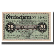 Banknote, Austria, Kleinmünchen, 20 Heller, valeur faciale, 1915, 1915-07-01