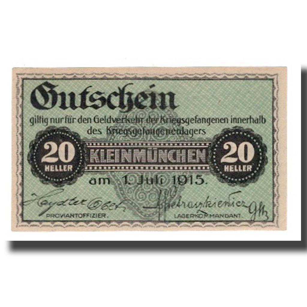 Banknote, Austria, Kleinmünchen, 20 Heller, valeur faciale, 1915, 1915-07-01