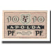 Nota, Áustria, Apolda Stadt, 10 Pfennig, valeur faciale, 1921, 1921-08-01