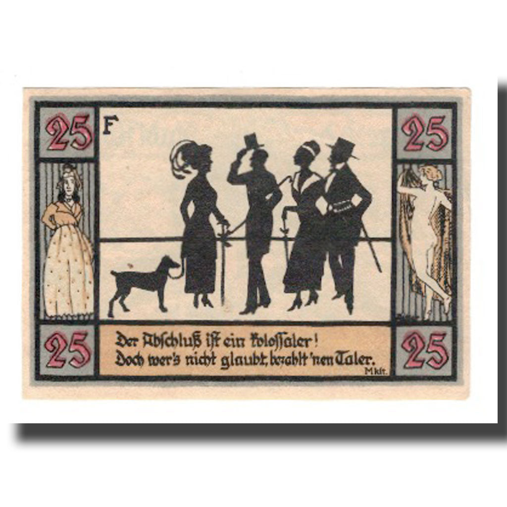 Banknote, Austria, Apolda Stadt, 25 Pfennig, personnage, 1921, 1921-08-01