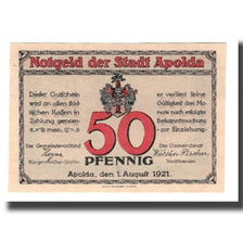 Banknote, Austria, Apolda Stadt, 50 Pfennig, pont, 1921, 1921-08-01, AU(55-58)