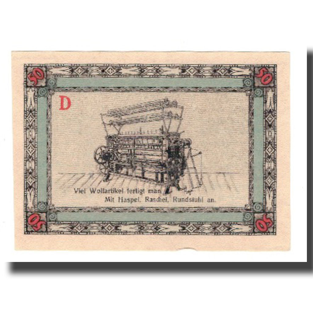 Banknote, Austria, Apolda Stadt, 50 Pfennig, machine, 1921, 1921-08-01