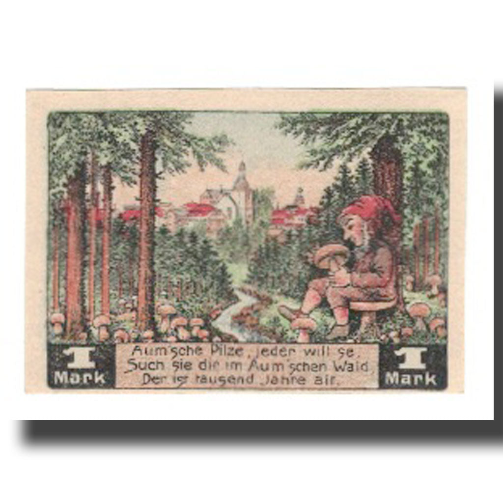 Banknote, Germany, Auma Stadt, 1 Mark, personnage, 1921, 1921-04-01, AU(55-58)