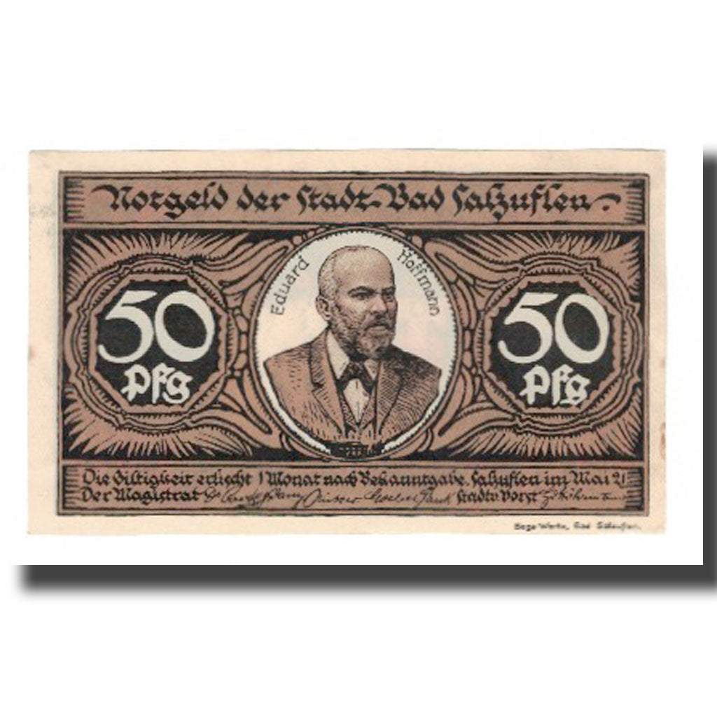 Banknote, Germany, Salzuflen, Bad Stadt, 50 Pfennig, Chat, 1921, AU(55-58)