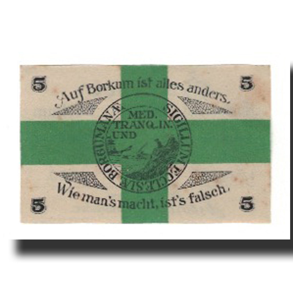 Banknote, Germany, Borkum Gemeinde, 5 Pfennig, valeur faciale, 1920, 1920-08-01