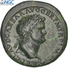 Moeda, Nero, Sestertius, Lyons, avaliada, NGC, Ch XF, EF(40-45), Bronze