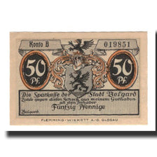 Banknote, Germany, Belgard a. Persante Stadt, 50 Pfennig, paysage, AU(55-58)