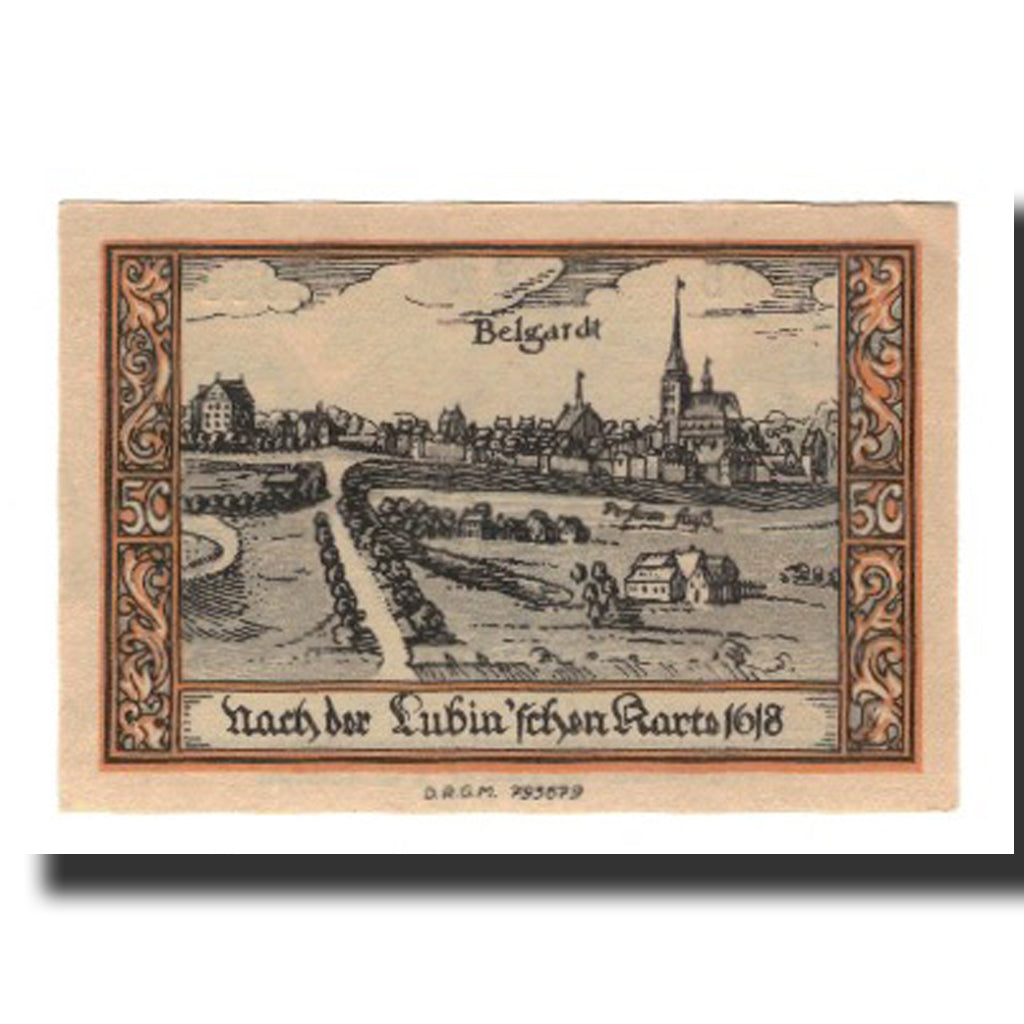 Banknote, Germany, Belgard a. Persante Stadt, 50 Pfennig, paysage, AU(55-58)