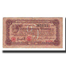Billet, Allemagne, Aachen Stadt und Landkreis, 25 Pfennig, Batiment, 1918