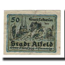 Banknote, Germany, Alfeld Stadt, 50 Pfennig, Lions, 1919, 1919-06-18, VF(20-25)