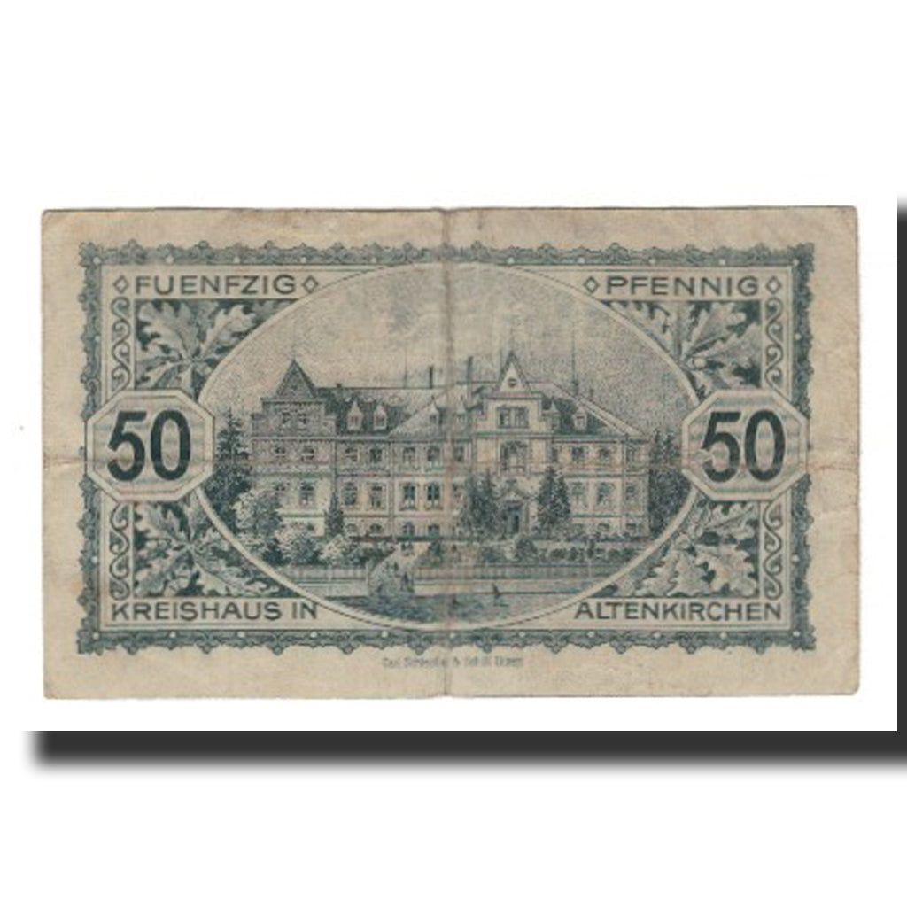 Billet, Allemagne, Altenkirchen und Waldbröl Kreise, 50 Pfennig, Batiment