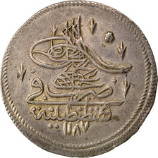 TURKEY, Piastre, Constantinople, KM #396, EF(40-45), Billon, 18.35