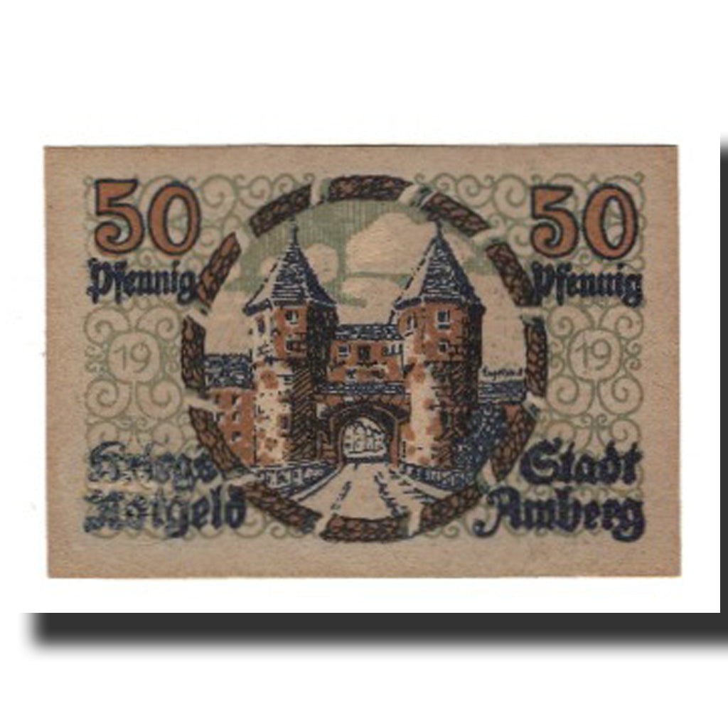 Banconote, Germania, Amberg Stadt, 50 Pfennig, château, 1919, SPL-, Mehl:A14.1