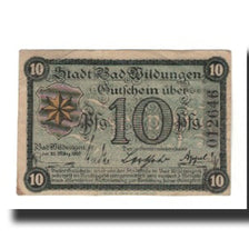Banknote, Germany, Wildungen, Bad Stadt, 10 Pfennig, Batiment, 1921, 1921-03-16