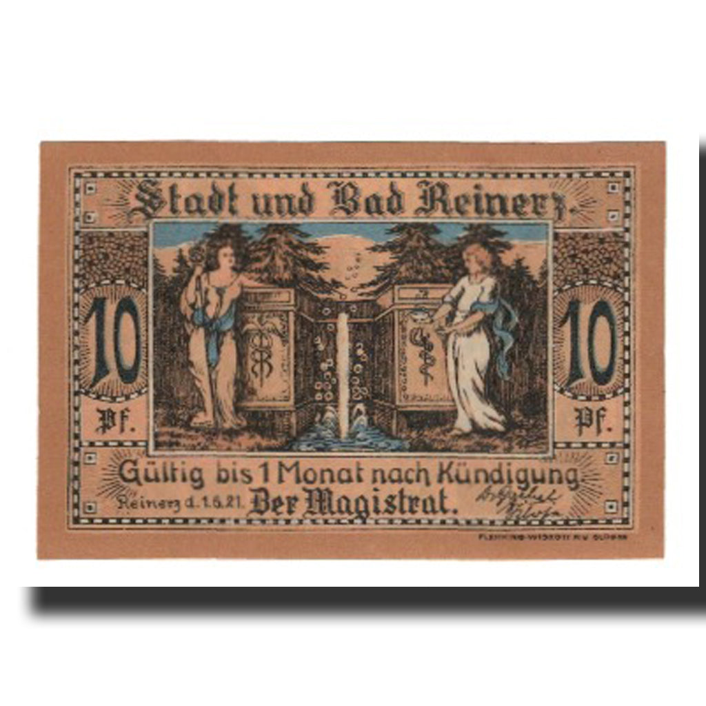 Banknote, Germany, Reinerz, Bad Stadt, 10 Pfennig, Batiment, 1921, 1921-06-01