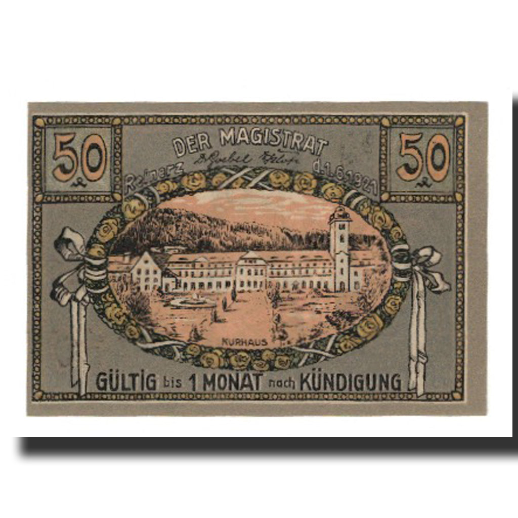 Banknote, Germany, Reinerz, Bad Stadt, 50 Pfennig, paysage 2, 1921, 1921-06-01