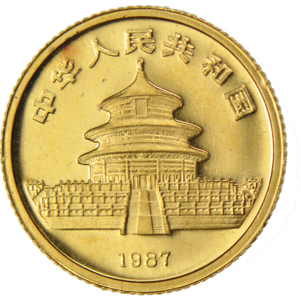 China, 5 Yuan, 1987, MS(63), Gold, 1.55