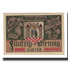 Banknote, Germany, Aschaffenburg Stadt, 50 Pfennig, portrait, 1920, AU(55-58)