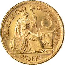 PERU, 10 Soles, 1963, Lima, KM #236, MS(63), Gold, 4.69