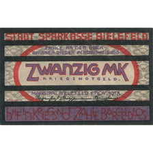 Geldschein, Deutschland, Bielefeld Stadt, 20 Mark, personnage, 1918, 1918-12-31