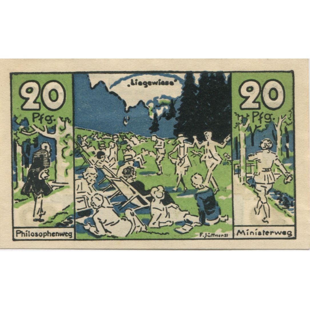 Billet, Allemagne, Harzburg, Bad Stadt, 20 Pfennig, personnage, 1922