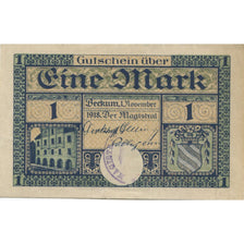 Banknote, Germany, Beckum Stadt, 1 Mark, personnage, 1918, 1918-11-01